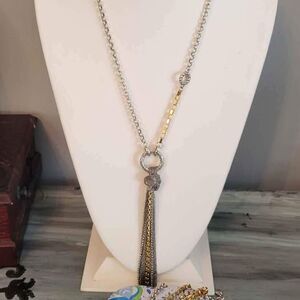 Brighton Two Tone 3 Strand Tassel Necklace Set